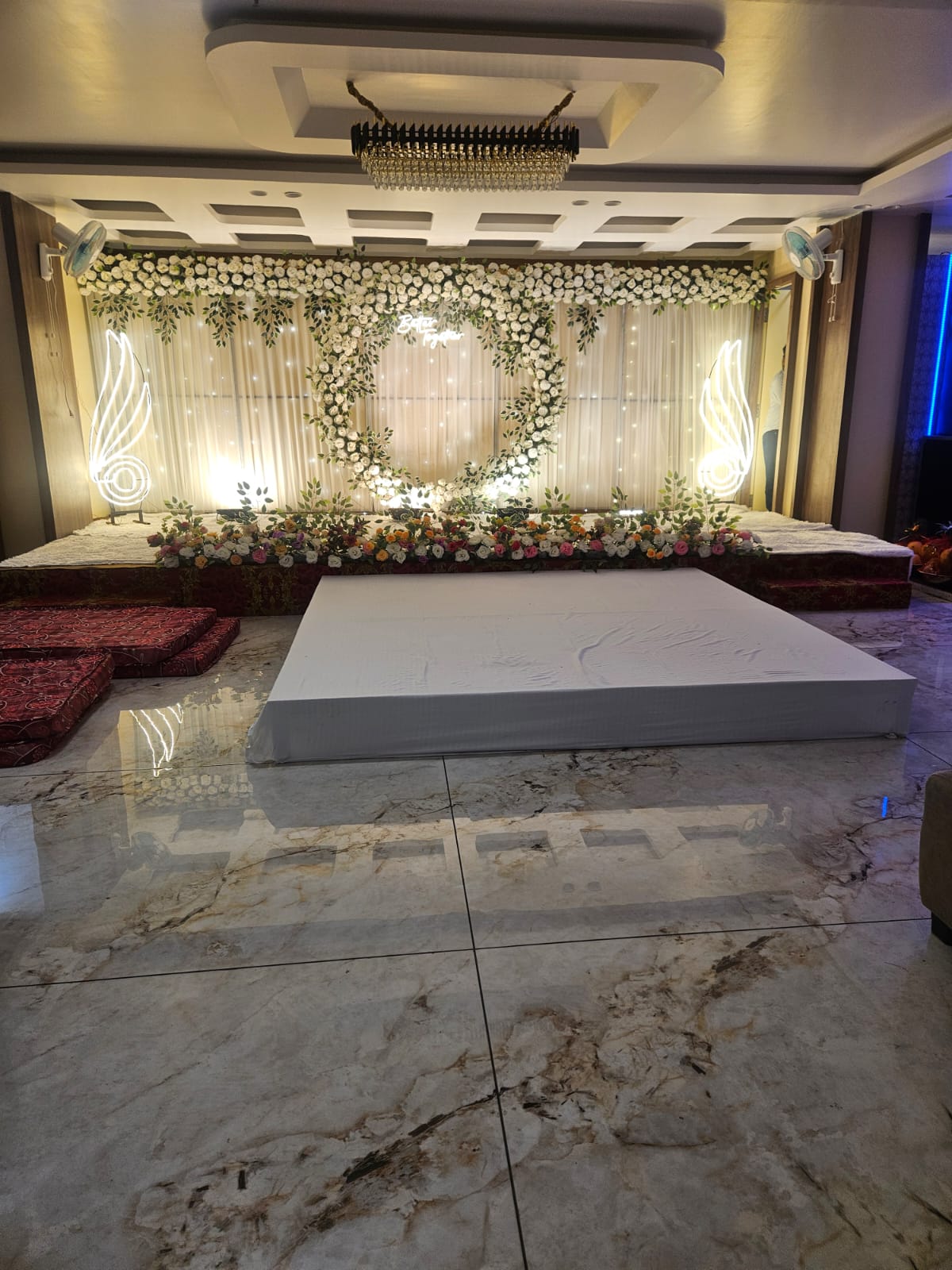Banquet hall configured for a corporate gathering at Hotel Veda Inn